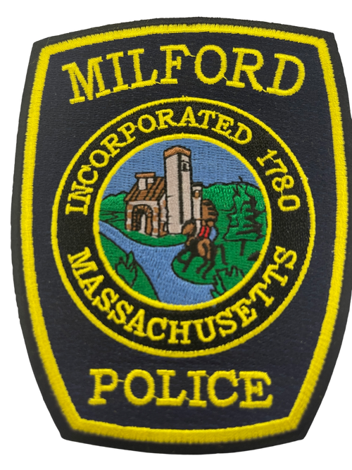 MILFORD MA POLICE PATCH GOLD