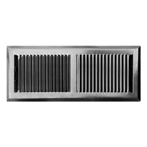 Deflecto Metal Floor Vent | 300 x 100mm | Nickel | MVNICK