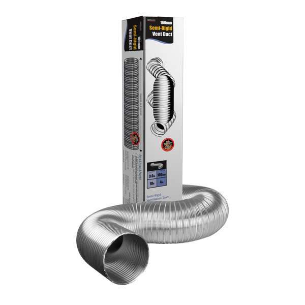 Deflecto Semi-Rigid Aluminium Duct | 100mm x 3M | AO403MR
