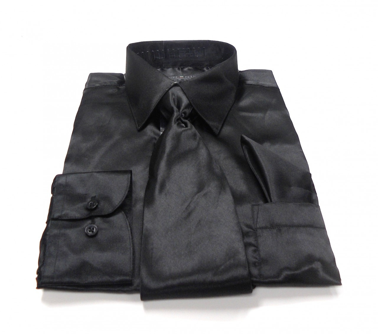 black satin dress shirt