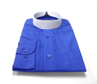 Banded Collar Affordable Clergy Bishop Shirt Royal
