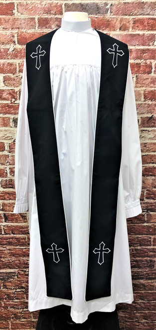 001. Trinity Clergy Stole in Black & White
