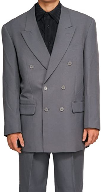 CLOSEOUT: 6x2 Double Breasted Suit in Gray (Limited Sizes Available)
