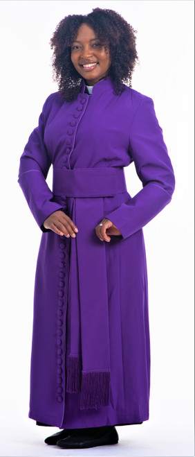 Ladies 33-Button Roman Cassock & Cincture Set In Purple