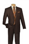 Brown 2-Piece Single Breasted Single Pleat Suit