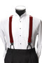 Men's Button-Hold Suspender Set In BURGUNDY