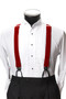 Men's Button-Hold Suspender Set In RED