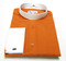 Two Tone Banded Collar Clergy Shirt In Rust & White