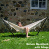 Vivere Natural Double Hammock with Fringe
