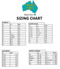 Aussie Soles Starfish Thongs Sizing Chart