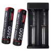 2600mAh 18650 Lithium Torch Batteries & Charger Pack