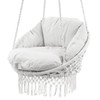 Vivere Macrame Deluxe Hanging Chair with Fringe & Pillow