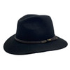 Jacaru Black Outback Fedora Hat