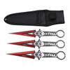 Perfect Point Red & Black Devil Throwing Knives & Target