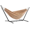 Vivere Double Sunbrella Hammock with Stand (280cm) - Sand