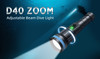 XTAR D40 Zoom 1600 Lumen Adjustable Beam Dive Torch Set