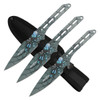 Perfect Point 3 Piece Spider Web Throwing Knife Set - Blue
