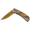 Masters Collection Gold Engraved Folding Knife