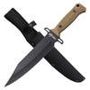 Survivor Sawback Bowie Knife with Sheath - Tan Handle