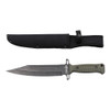 Survivor Sawback Bowie Knife with Sheath - Green Handle