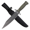 Survivor Sawback Bowie Knife with Sheath - Green Handle