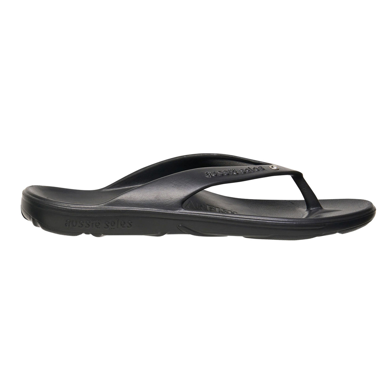 Aussie Soles Starfish 2.0 Arch Support Thongs - Black with Diamante ...