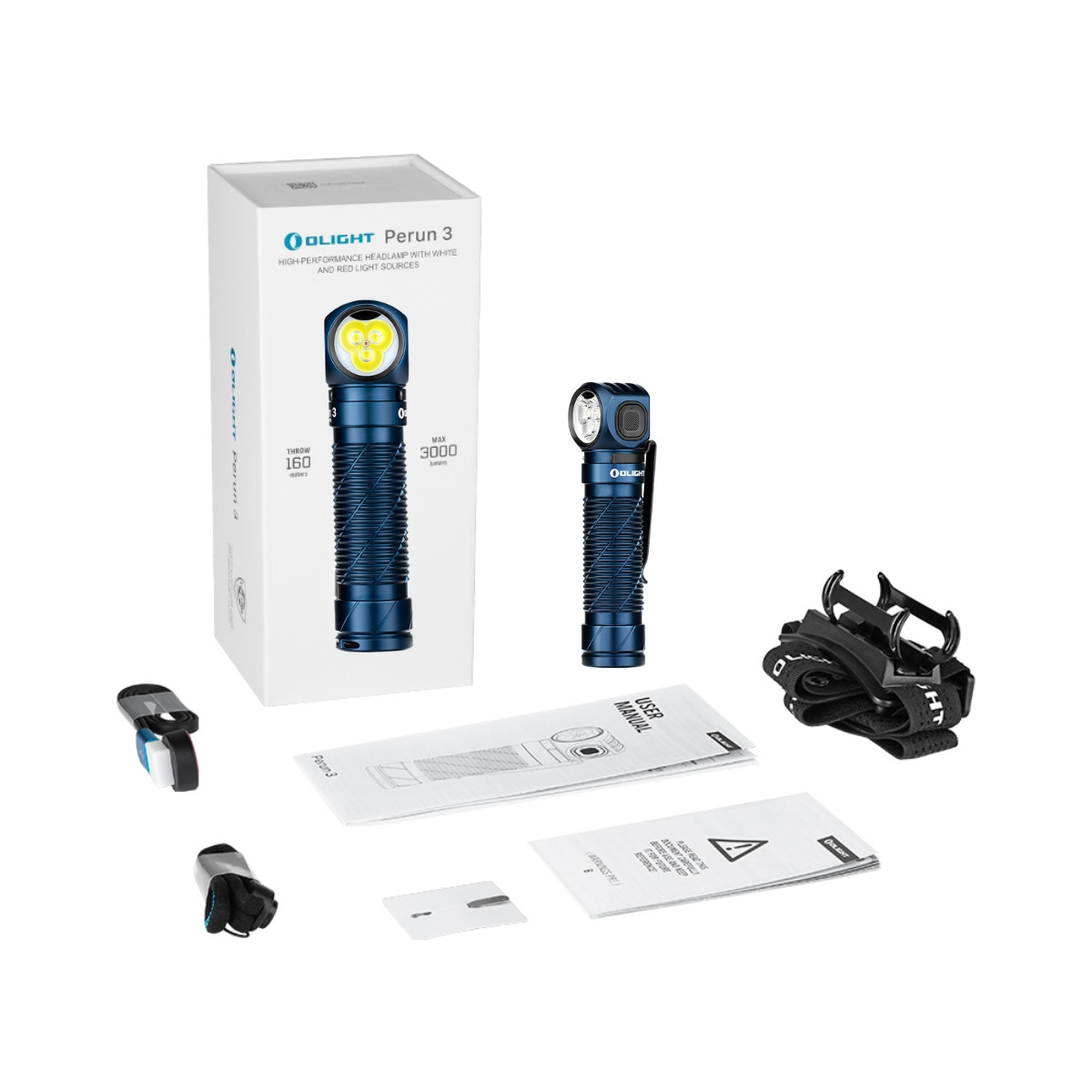 Olight Perun 3 Midnight Blue Headlamp - 3000lm | Outdoors Warehouse