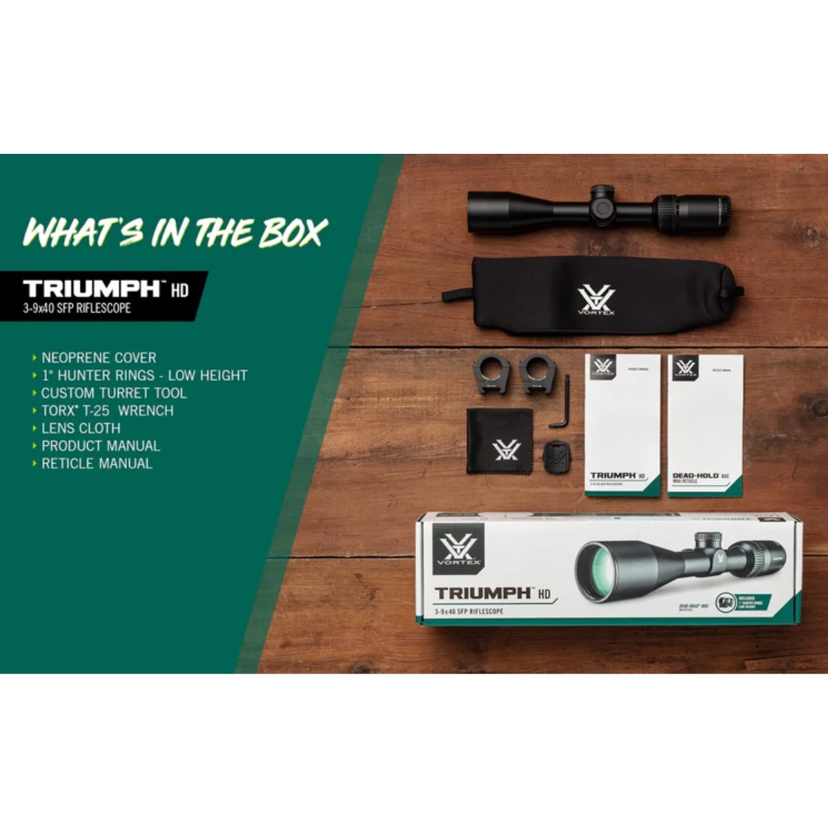 Scope ノベルティセット Vortex Triumph 3-9x40 Dead-Hold BDC Rifle Scope | Outdoors Warehouse