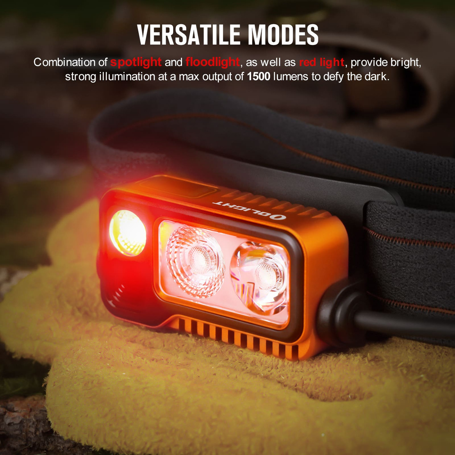 Orange Olight Array 2 Pro Rechargeable Headlamp - 1500lm