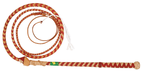 Kangaroo Hide Two-Toned "Warratah" Whip