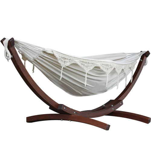 NATURAL Double Hammock and Wooden Arc Combo