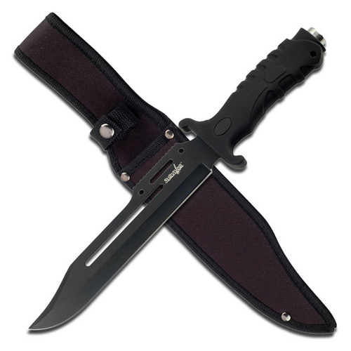 Survivor Black Tactical Fixed Knife