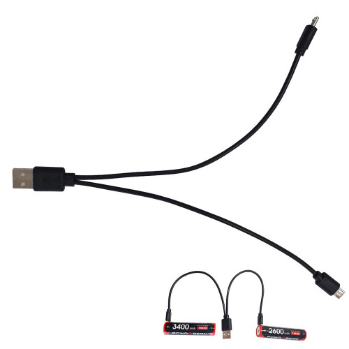 Dual Charging Cable for USB Rechargeable Batteries