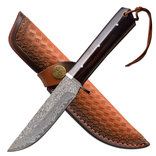  Ridge Damascus Pattern Hunting Knife