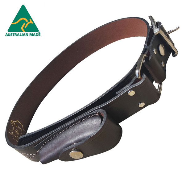 Australian Stockman's Leather Belt w Pouch