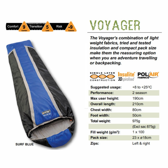 Vango Voyager 100 - 975g Sleeping Bag