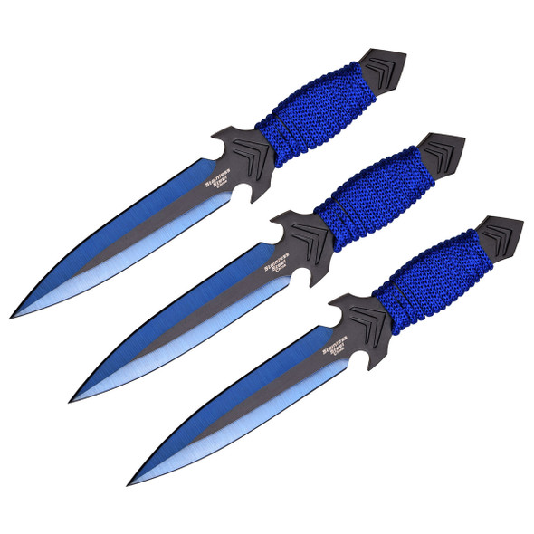 Perfect Point Blue & Black Throwing Knives 3 Pack