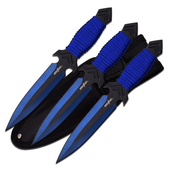 Perfect Point Blue & Black Throwing Knives 3 Pack