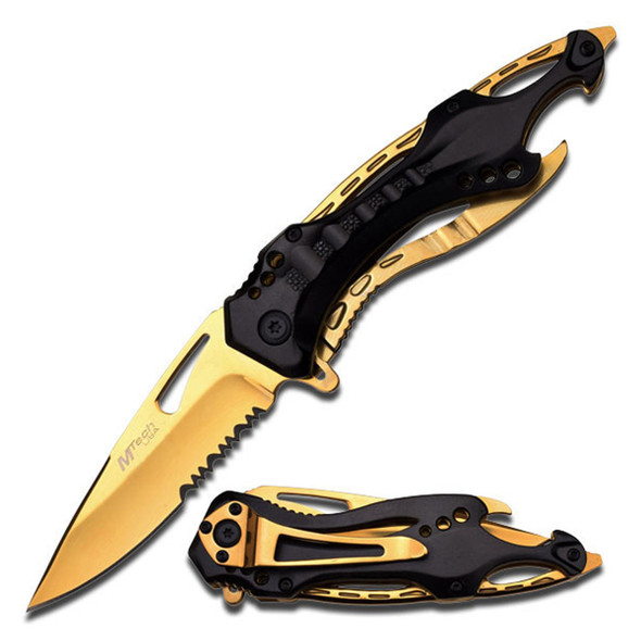 MTech Gold Half Serrated Pocket Knife