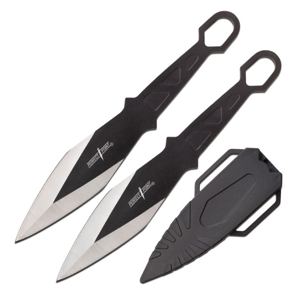 Perfect Point Black & Silver Throwing Knives 2 Pack Perfect Point Black & Silver Throwing Knives 2 Pack