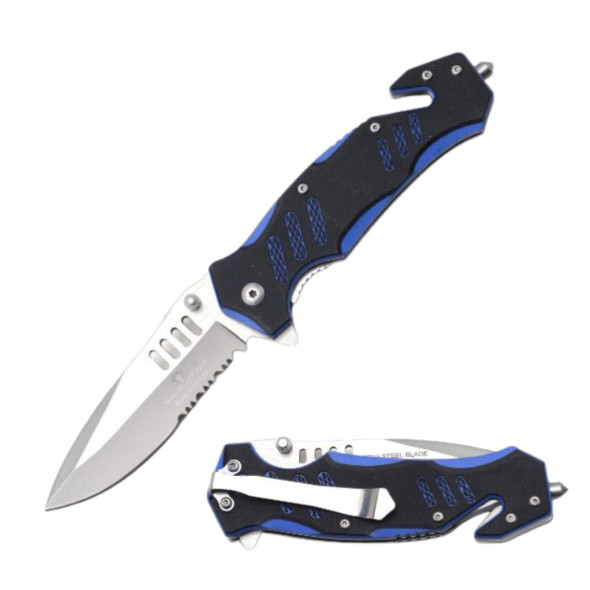 Snake Eye Ball Bearing Blue Rescue Pocket Knife Snake Eye Ball Bearing Blue Rescue Pocket Knife