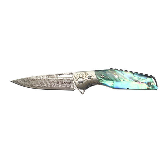 Elk Ridge Abalone Damascus Ball Bearing Pocket Knife