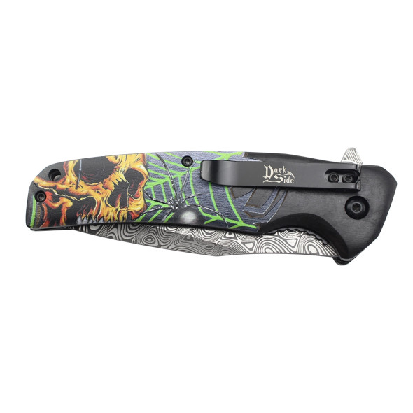 Dark Side Skull & Web Pocket Knife