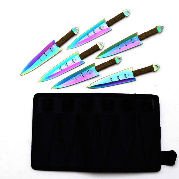 Snake Eye Rainbow Throwing Knives 6pk