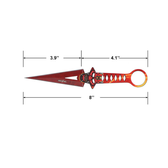 Perfect Point Red Devil Throwing Knives set of 3