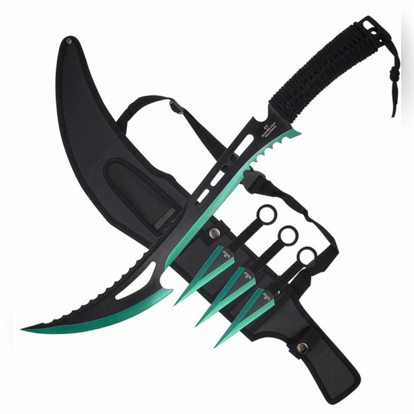 Snake Eye Sword & Throwing Knife Set - Green