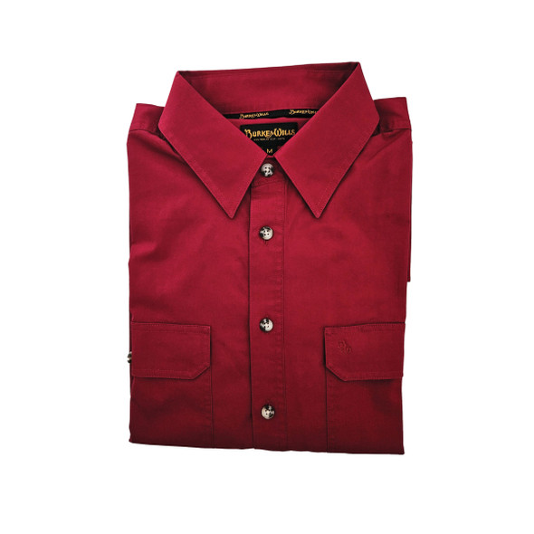 Burke & Wills Mens Burgundy Capricorn Work Shirt