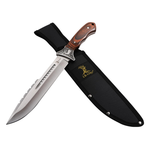 Elk Ridge Wooden Handle Fixed Blade Knife