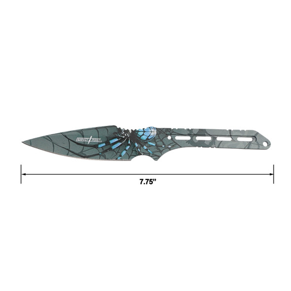 Perfect Point 3 Piece Spider Web Throwing Knife Set - Blue