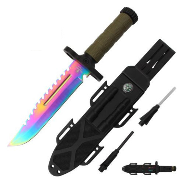Snake Eye Tactical Rainbow Survival Hunting Knife Kit